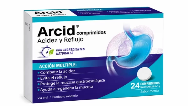 Arcid 24 comprimidos masticables sabor naranja