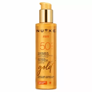 Nuxe sun aceite bronceador gold para rostro y cuerpo spf 50 1 envase 150 ml