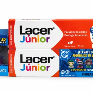 Lacer junior gel dental duplo 2x75 ml sabor fresa