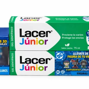 Lacer junior gel dental duplo 2x75 ml sabor menta