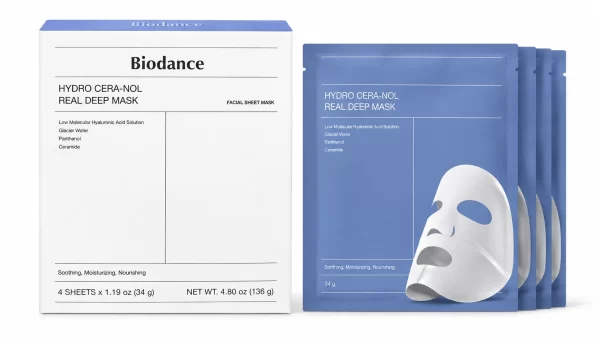 Biodance hydro cera-nol real deep mask moisturizing collagen face mask 4pc/34g