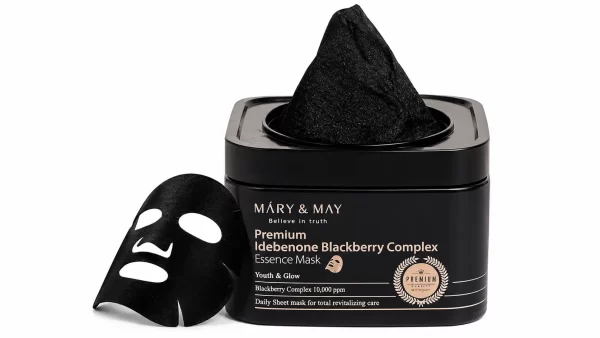 Mary & may premium idebenon blackberry complex essence mask face mask set 20 pcs