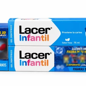 Lacer infantil gel dental duplo 2x75 ml sabor fresa