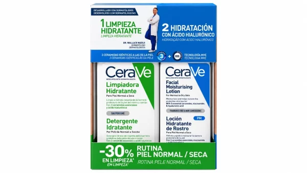 Cerave limpiadora hidratante + locion hidratante secas
