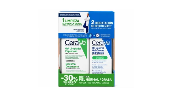 Cerave gel limpiador espumoso + oil control gel crema