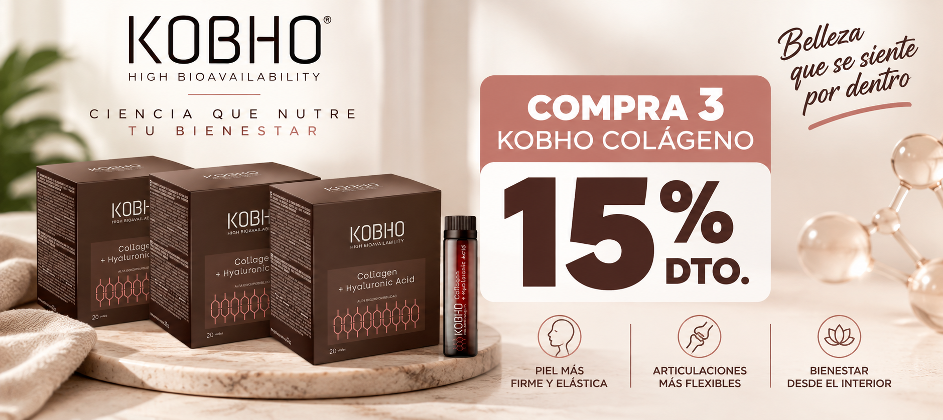 15% DTO KOBHO COLAGENO 3 CAJAS