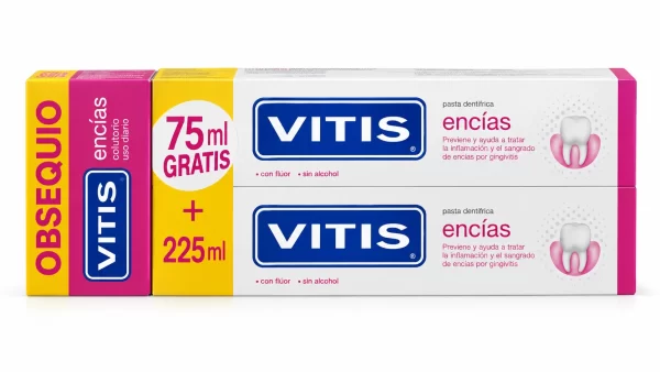 Vitis encias pasta dentifrica75ml x 2 + colutorio