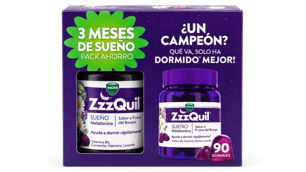 Zzzquil sueño 90 gummies sabor frutos del bosque pack
