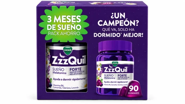 Zzzquil sueño forte 90 gummies sabor frutos del bosque pack