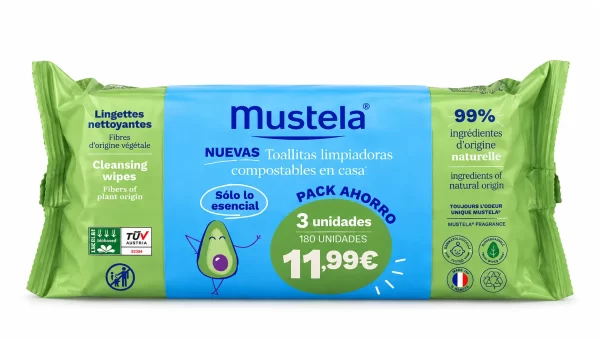 Mustela toallitas triplo 3x60