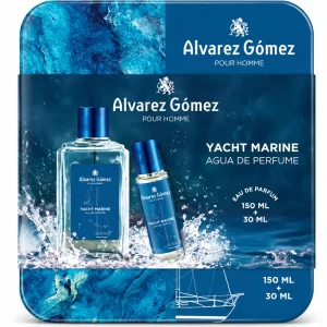Agua de perfume pour homme yacht marine alvarez gomez 1 envase 150 ml + 30 ml