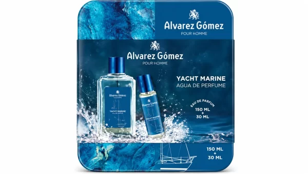 Agua de perfume pour homme yacht marine alvarez gomez 1 envase 150 ml + 30 ml