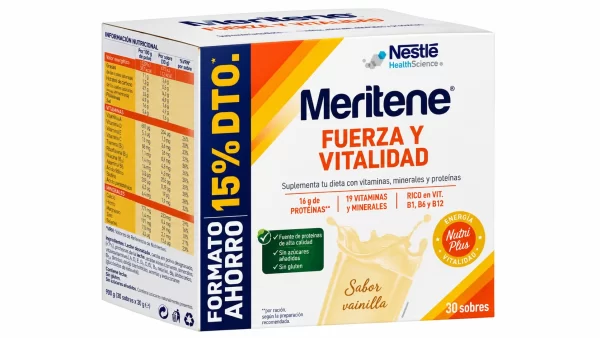 Meritene fuerza y vitalidad batido vainilla 30 sobres