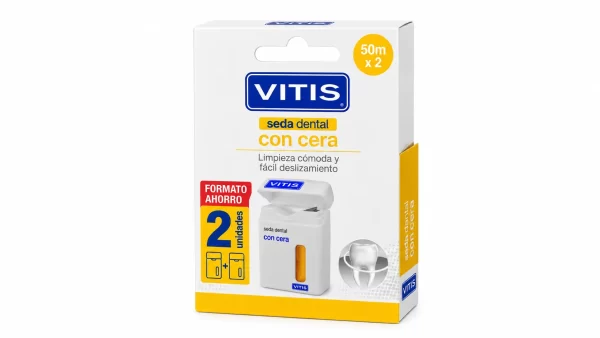 Vitis seda dental con cera  50 m 2 unidades duplo