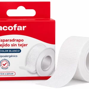 Esparadrapo acofar tejido sin tejer 1 unidad 5 m x 2,5 cm color blanco