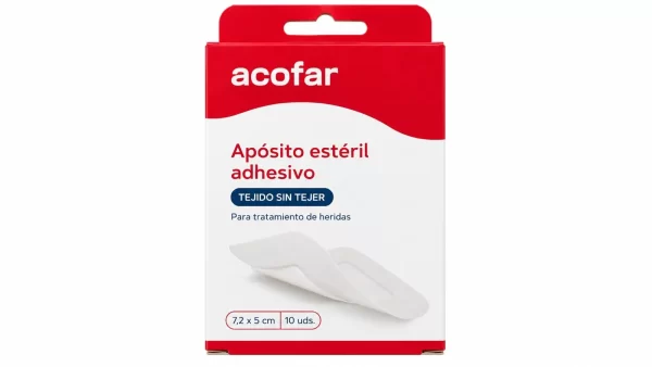 Aposito esteril tejido sin tejer adhesivo acofar 7.2x5 10 u