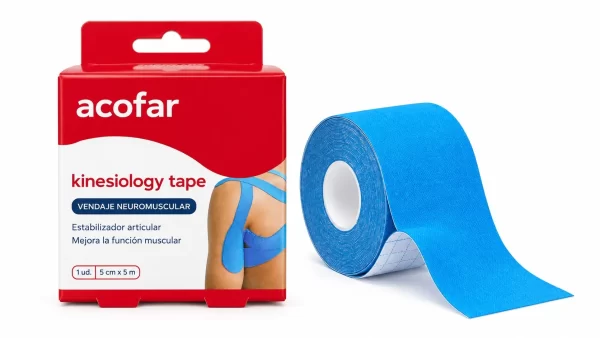 Acofar kinesiology tape vendaje 5 m x 5 cm azul