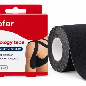 Acofar kinesiology tape vendaje 5 m x 5 cm negro