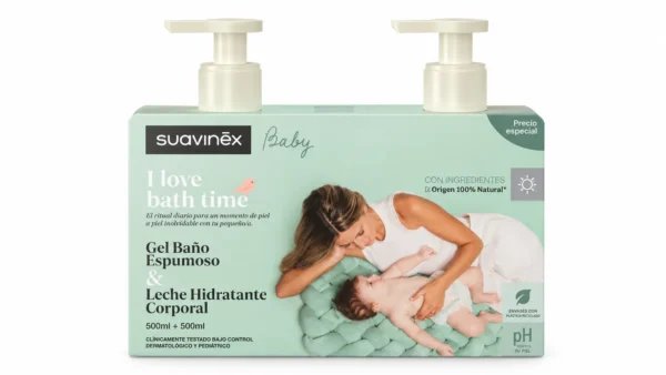 Suavinex baby i love bath time gel baño espumoso 500 ml +leche hidratante corporal 500 ml
