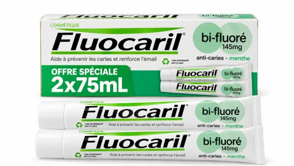 Fluocaril bi-fluore 145 sabor menta 75 ml pack doble