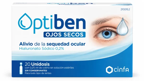 Optiben ojos secos 20 ampollas unidosis 0,25 ml