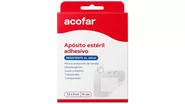 Aposito adhesivo resistente al agua acofar 10 unidades 7,2 cm x 5 cm