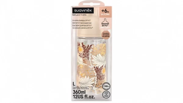 Suavinex biberon tetina fisiologica silicona sx pro selection + 3 m 360 ml flujo l
