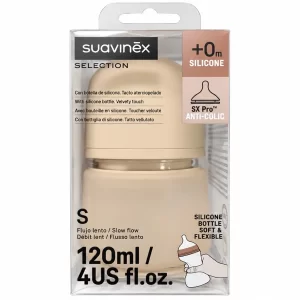 Biberon silicona tetina fisiologica suavinex sx pro selection +0m 120 ml flujo lento
