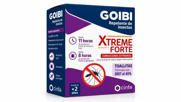 Goibi xtreme forte repelente de insectos 16 toallitas