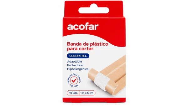 Banda de plastico para cortar acofar 10 unidades 1 m x 6 cm color piel