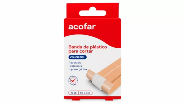 Banda de tejido para cortar acofar 10 unidades 1 m x 6 cm color piel