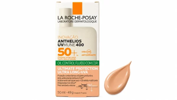 La roche posay anthelios oil control fluid uvmune 400 spf 50+ 1 envase 50 ml con color