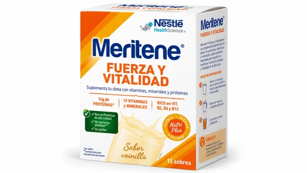Meritene fuerza y vitalidad batido vainilla 15 sobres